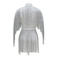 thumbnail image 5 of Njagoc3 Womens Fringe - Trimmed Sequin Mini Dress, Long Sleeve, V - Neck, Party & Nightclub Wear, Sparkly Fit, 5 of 6