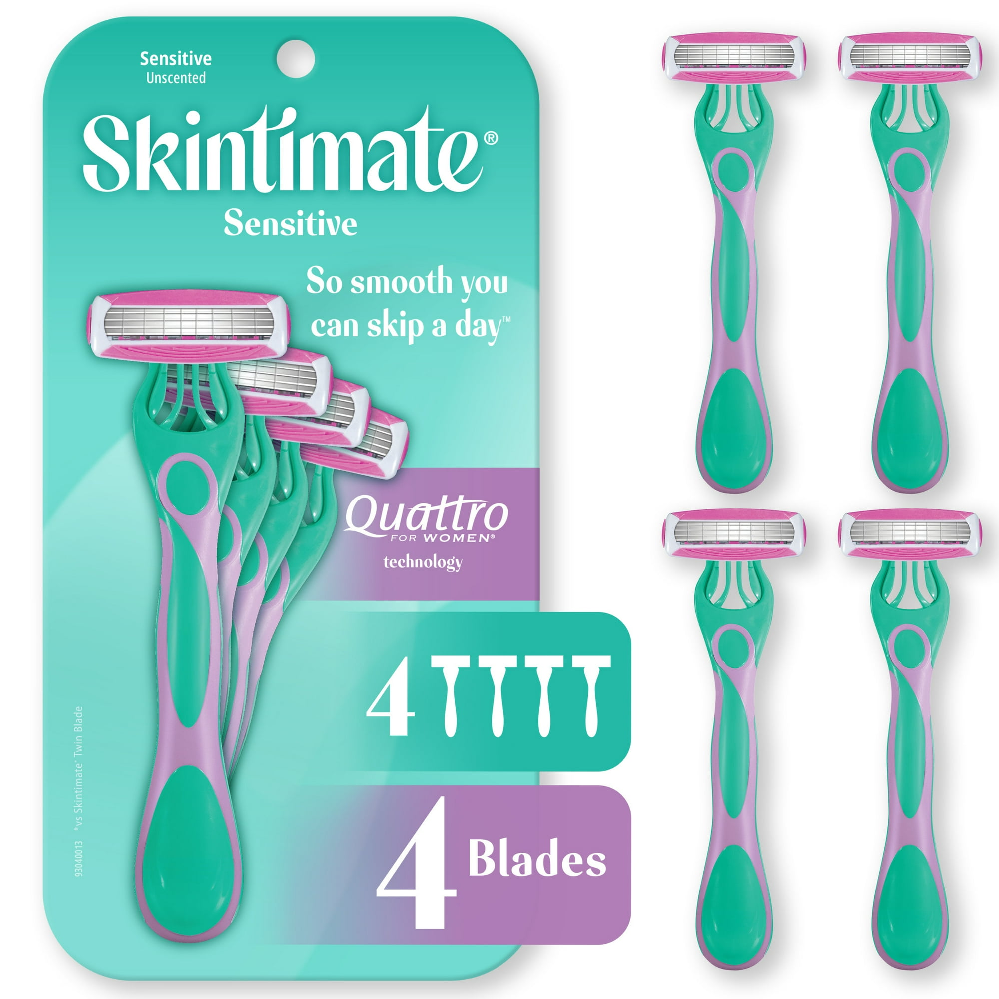 Skintimate Sensitive Women's 4-Blade Disposable Razors, 4 Count