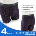 thumbnail image 2 of Men's Underwear Boxer Briefs,Classical Printed Boxer Briefs,Cooling Stretch Support Underwear for Men,M-XXL,4Pack, 2 of 7