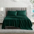 thumbnail image 3 of American Home Collection Brushed Microfiber Sheet Set, Deep Pocket Extra Soft Sheets & Pillowcases Set, 4 Pieces, Queen, Dark Green, 3 of 7