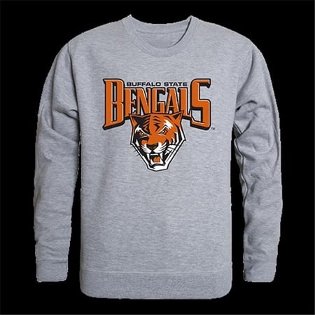 W Republic Products  College Crewneck, Buffalo State College, Heather Grey - Small