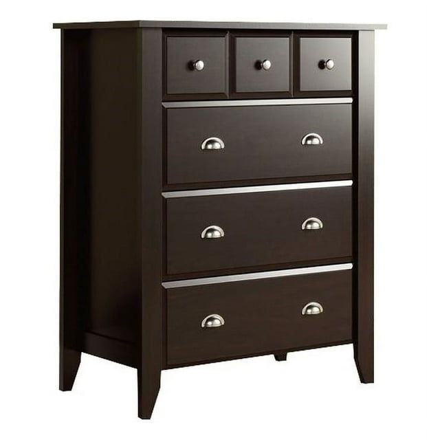 Bowery Hill Commode Transitionnelle à 4 Tiroirs en Bois d'Ingénierie, Couleur Chocolat Jamocha