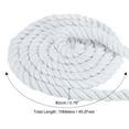 thumbnail image 2 of Unique Bargains Natural Twisted Cotton Rope 3/4 Inch x 49 Feet 3 Strand Tug of War Rope with Sealing Tape White, 2 of 5