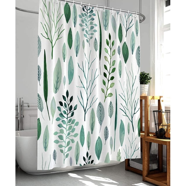 Rideaux de Douche Floraux Rideau de Douche Feuille Rideau de Douche Plantes Tropicales Rideau de Douche, Tissu Imperméable Rideaux de Douche pour Ba