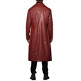 thumbnail image 3 of INSPIRE CHIC PU Faux Leather Long Jacket for Men's Lapel Gothic Trench Coat Outwear, 3 of 4