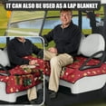 thumbnail image 2 of Yuyamidu Red Christmas Golf Cart Seat Cover for 2 Seats Santa Claus Club Car Seat Blanket with Front Pockets Golf Cart Accessories Decor Comfortable and Keeps Warm in Winter, 2 of 7