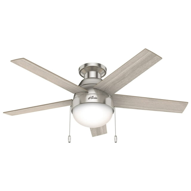 Ventilador de techo interior Hunter Anslee 46" níquel cepillado con luz LED