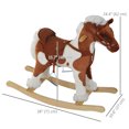 thumbnail image 3 of Qaba Chaise Berçante en Métal pour Enfants avec Comptine Musique - Marron Clair / Blanc, 3 of 10