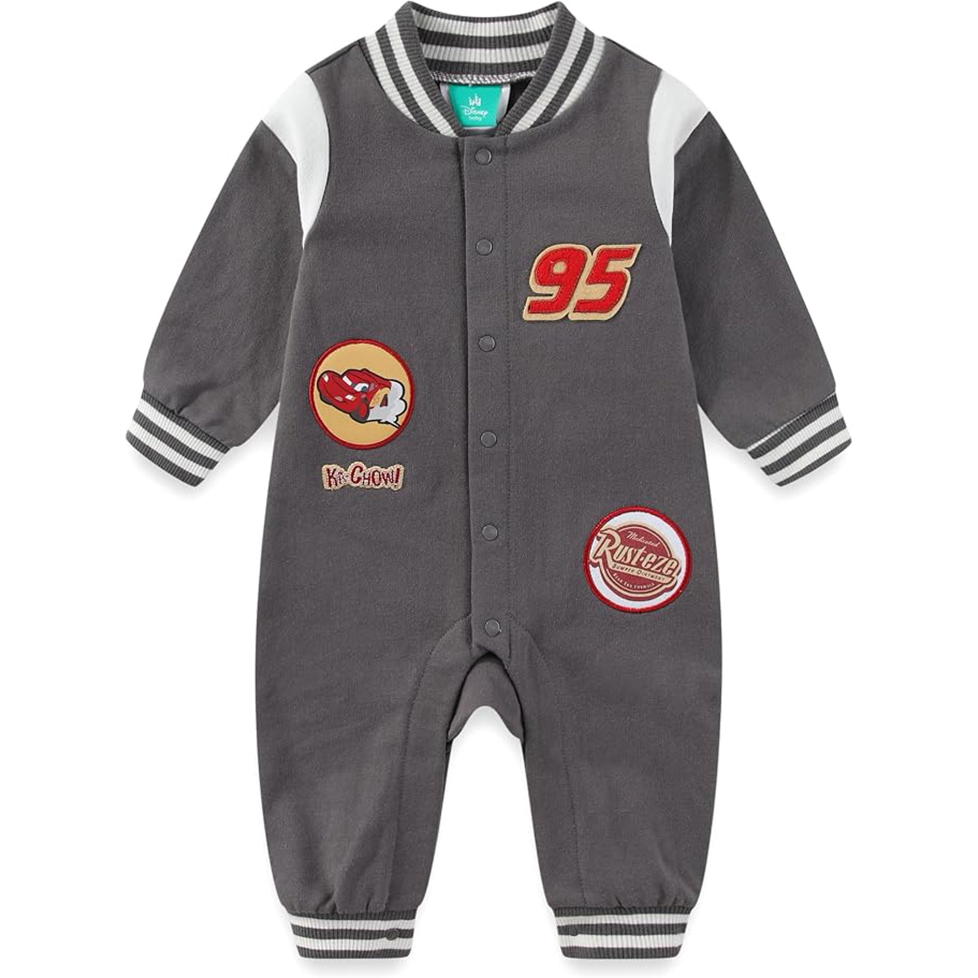 Disney Cars Lightning McQueen Long Sleeve Romper Coverall (Baby Boys), Sizes NB-24M