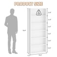 thumbnail image 2 of Walsunny Bookshelves Set of 2, 6-Tier Wooden Bookcase with Storage, 71" Tall Open Display Shelf for Living Room Home Office, White, 2 of 8