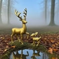thumbnail image 3 of Yammee Realistic Reindeer Figurines Christmas Decorations Deer Animal Model Xmases Holiday Winter Mantle Shelf Centerpieces, 3 of 17