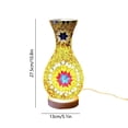 thumbnail image 3 of Fareti Mosaic Vase Lamp, Colorful Handmade Glass Vase with Wood Base for Flowers, USB Charge Decor Light for Bedroom Ambient Living Room Farmhouse, 3 of 4