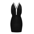 thumbnail image 4 of Wycnly Dresses for Women Party Club Sexy Low-cut Backless Bodycon Strap Mini Dresses V-Neck Sleeveless Solid Summer Short Formal Dress Black l, 4 of 5