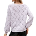 thumbnail image 3 of Gibobby Suéter de Cuello en V para Mujer, Suéteres de cachemira para mujer, suéter esencial de manga larga con cuello en V, corte clásico, ligero(Morado,G), 3 of 5