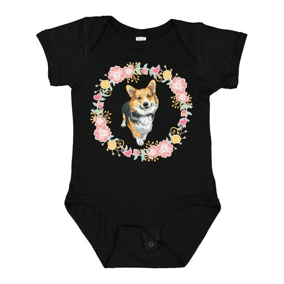 Inktastic Corgi Wreath for Dog Lovers Girls Baby Bodysuit