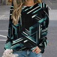 thumbnail image 2 of Sweatshirt For Womens Crewneck Geometric Lattice Hoodies Teen Girls Cute, 2 of 7