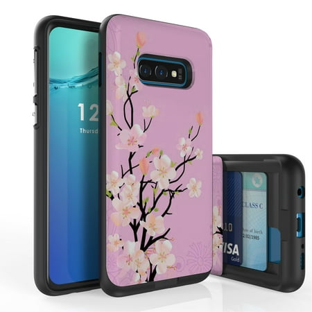 Galaxy S10e Case, Duo Shield Slim Wallet Case + Dual Layer Card Holder For Samsung Galaxy S10e [NOT S10 OR S10+] (Released 2019) Pink