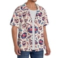 thumbnail image 2 of Rateoe rock Skull record Retro Pattern Men's Short Sleeve Classic Shirt, Casual Short-Sleeved Shirt, Lightweight Summer Shirt, Cuban Collar Shirt,Button-Front Shirt-4X-Large, 2 of 5