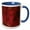 Blue/White, variant on 3drose, Image of Burgandy Red Watercolor with Dot Stripes Pattern, 11oz Mug