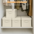 thumbnail image 3 of PinkSheep Collapsible Storage Bins with Lids, Stackable Fabric Cube Storage Organizer Basket Bin with Handles (10.5" x 10.5"), 2 Pack, Beige, 3 of 8