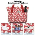 thumbnail image 2 of Tote Bag for Women - Red Christmas Snowman Pattern Shoulder Bag - Large Utility Work Duffle Bag with Zipper Handbag for Travel, Work, Sprots, 2 of 5