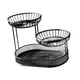 thumbnail image 5 of Cesta de fruta de metal Macarena de 3 niveles soporte para frutero uso en cocina bandeja para servir gran capacidad que ahorra espacio cesta para L negro, 5 of 8