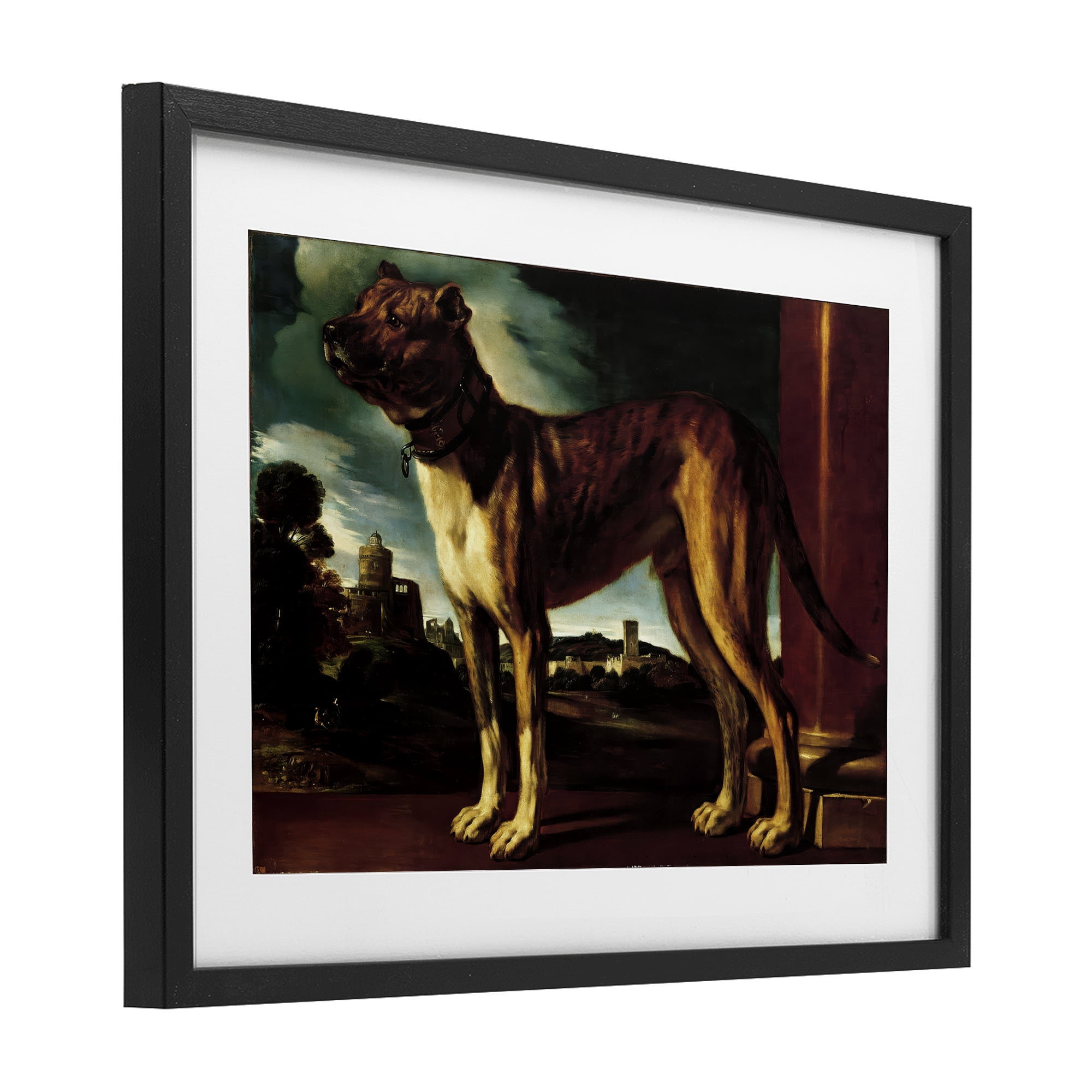 Stupell Industries Historical Aldrovani Dog Black Framed Print Under Glass, design by Lil' Rue