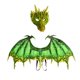 thumbnail image 5 of Máscara de alas de Disfraz Yuyangstore para adultos fiesta de disfraces verde, 5 of 8