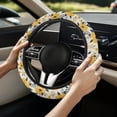 thumbnail image 2 of Uorisanigo Hibiscu Car Steering Wheel Protector Yellow Fuzzy Steering Wheel Cover for Winter Easy to Install Steering Wheel Cover for Most Vehicle Breathable Car Accessories Gift for Birthday, 2 of 8