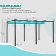 thumbnail image 6 of Miekor Furniture 11 X 16 FT Outdoor Living Outdoor Retractable Pergola with Weather-Resistant Canopy Aluminum Garden Pergola Patio Grill Gazebo for Courtyard -Lake Blue B5A7442, 6 of 8