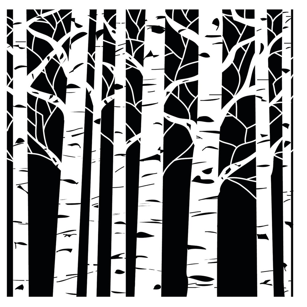 The Crafter's Stencil, 6" x 6", Aspen Trees
