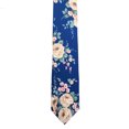 thumbnail image 5 of Romario Manzini Sapphire Blue Cotton Floral Necktie with Handkerchief for Men, 5 of 5