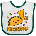thumbnail image 3 of Inktastic 1st Birthday with Taco and Confetti Boys or Girls Baby Bib, 3 of 4