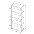 thumbnail image 2 of Bookshelf, Bookcase, Etagere, 5 Tier, 60"H, Office, Bedroom, Tempered Glass, Laminate, Grey, Clear, Contemporary, Modern, 2 of 2