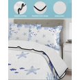 thumbnail image 3 of Twin XL Quilt Bedding Set, Blue Ocean Corals Reversible Summer Quilt 3 Pieces, Nautical Coastal Starfish Marine Life Summer Lightweight Bedspreads Coverlets with 2 Pillow Shams for All Seasons, 3 of 5