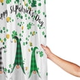 thumbnail image 3 of JOOCAR Happy St. Patrick's Day Shower Curtain, Green Clover Shamrock Leaf Irish Gnome Elf Design, Buffalo Check Plaid Decor Cloth Fabric Bathroom Curtains with Hooks Set 72 x 72 Inch, 3 of 6