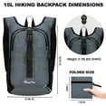 thumbnail image 4 of Mochila de Senderismo Seektop 15L para Mujer y Hombre Impermeable Gris, 4 of 7