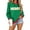 01#Green, variant on Women's Merry Christmas Gold Print Sweatshirt Polka Dot Trim Crew Neck Pullover