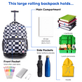 thumbnail image 2 of J World Boys And Girls Sunrise 18" Rolling Backpack For School And Travel, Icon Checkers, 2 of 6