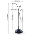 thumbnail image 3 of 3-Arm Botanical Style Black Painted Metal Ornament Display Stand 12 Inches (Poland), 3 of 4