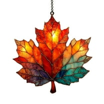 BNNG Maple Window Hanging Ornament Acrylic 3.15 Inch Fall Decor - Sun Catcher Wall Décor for Autumn Seasonal Home Thanksgiving Harvest Hanging Decoration