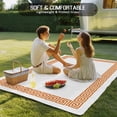 thumbnail image 6 of 4' x 6' Outdoor Rug, Orange Geometric Outdoor Washable Rug Large Floor Carpet, Modern Key Greek Design Abstract Art Non Shedding Area Rug for Outside Patio RV Porch Deck Balcony Camping Living Room, 6 of 9