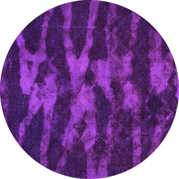 Ahgly Company Indoor Round Abstract Pink Modern Area Rugs, 4' Round