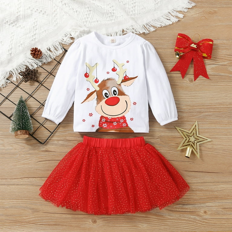 Deer print top baby girl clothes