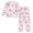 Pink Roses and Bows, variant on Fluffy Pajamas Set Fuzzy Winter Warm Pj Sets Pullover Tops and Long Pants Red Small Floral Pattern X-Small