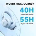 thumbnail image 5 of Soundcore de Anker, Space One, auriculares con cancelación activa de ruido, reducción de voz 2 veces más fuerte, tiempo de reproducción ANC de 40 horas, control de aplicaciones, audio inalámbrico de a, 5 of 5