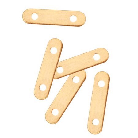 New Double Strand - 22K Gold Plated 6mm Bead Double Strand Spacer Bar 10mm Long (20)