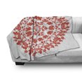 thumbnail image 3 of Mandala Soft Flannel Fleece Throw Blanket, Hungarian Round Folk Art Pattern Tulips Traditional Kalocsai Old Fashioned, Cozy Plush for Indoor and Outdoor Use, 50" x 60", White Red, by Ambesonne, 3 of 6