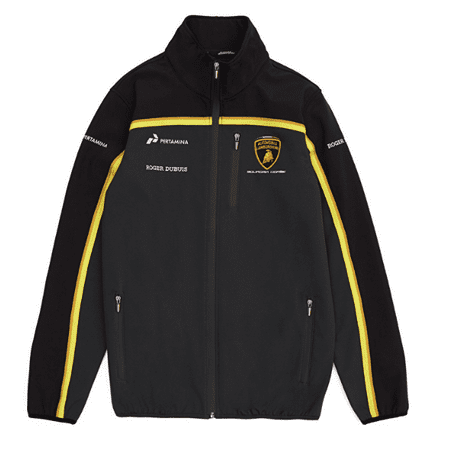 Automobili Lamborghini Gold 2019 Men's Black Softshell Jacket (Best Waterfowl Jacket 2019)