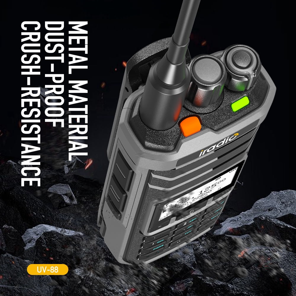Iradio UV88 Walkie Talkie Two Way Radio Shortwave 2.3-26.1Mhz UV88 FM SW MW LW Radios Multi Band Type-C Reharger 1024 Channel